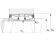 圓錐滾子軸承 JK0S050, 整體圓錐滾子軸承，單側(cè)唇密封，直徑系列 0