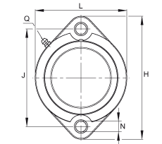 軸承座單元 GLCTE35-TV-FA125.5, 兩孔塑料軸承座，帶偏心鎖圈的外球面球軸承，帶 Corrotect? 涂層，P型密封
