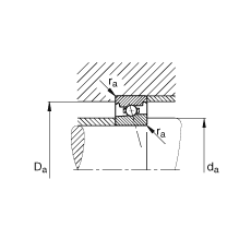 主軸軸承 HS71921-E-T-P4S, 調(diào)節(jié)，成對或單元安裝，接觸角 α = 25°，限制公差