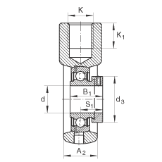 吊裝式軸承座單元 PHE20, 鑄鐵軸承座，帶偏心鎖圈的外球面球軸承，P 型密封