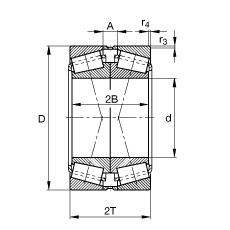 圓錐滾子軸承 32028-X-N11CA, 根據(jù) DIN ISO 355 / DIN 720 標(biāo)準(zhǔn)的主要尺寸，可分離，X型成對(duì)布置，有軸向內(nèi)部游隙